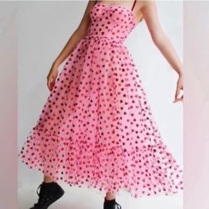 Betsy Johnson Viral Valentines Heart Dress Pink Tulle Red Hearts Sz.2
